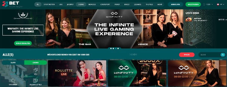 22bet Bitcoin Casino