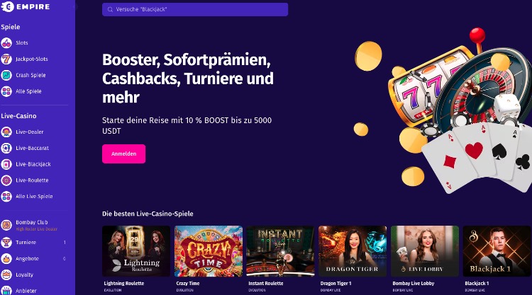 Empire.io Bitcoin Casino