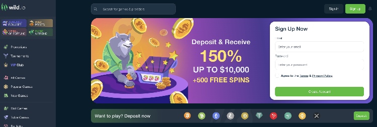 Wild.io Bitcoin Casino