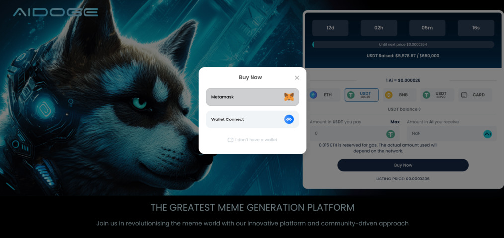 Verknüpfen Sie Ihre Wallet mit AiDoge