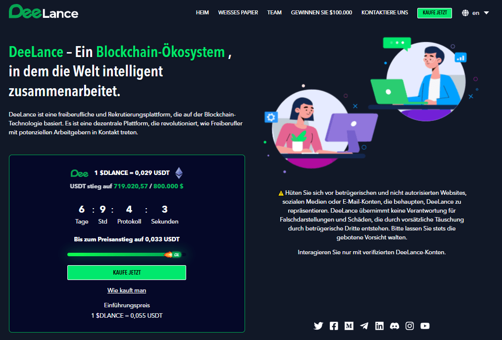 DeeLance neue binance coin