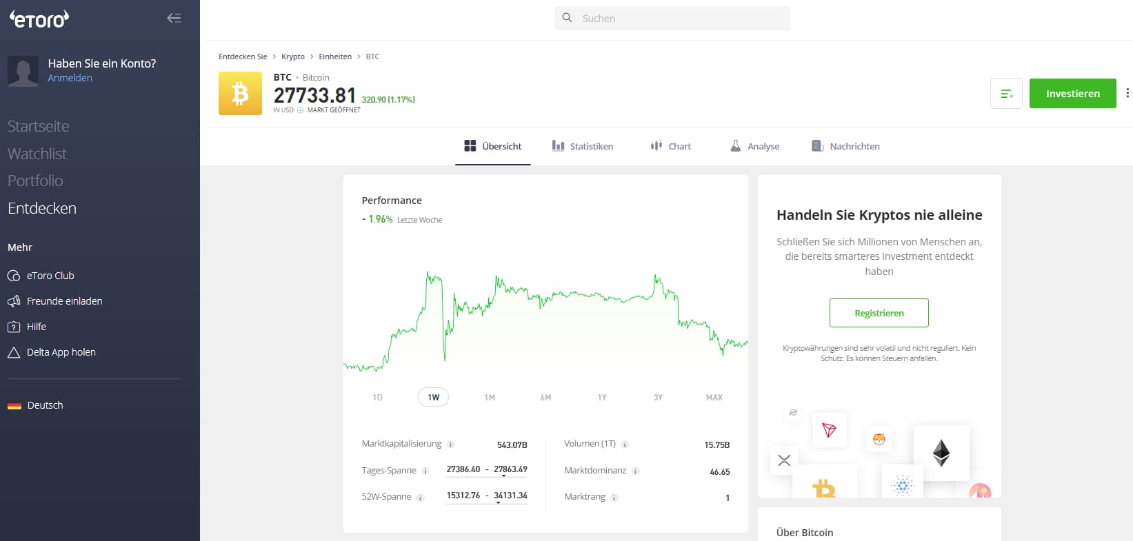 Etoro Altcoin kaufen