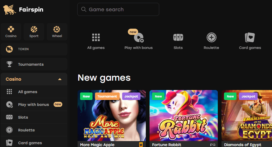 Fairspin-Bitcoin Slots