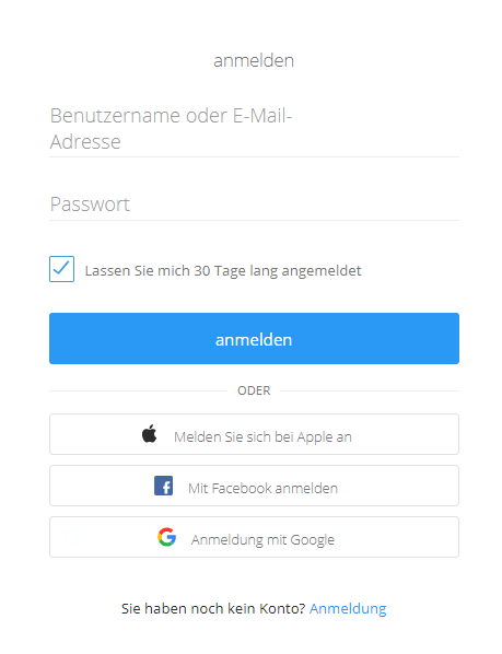 Füllen Sie das Registrierungsformular aus