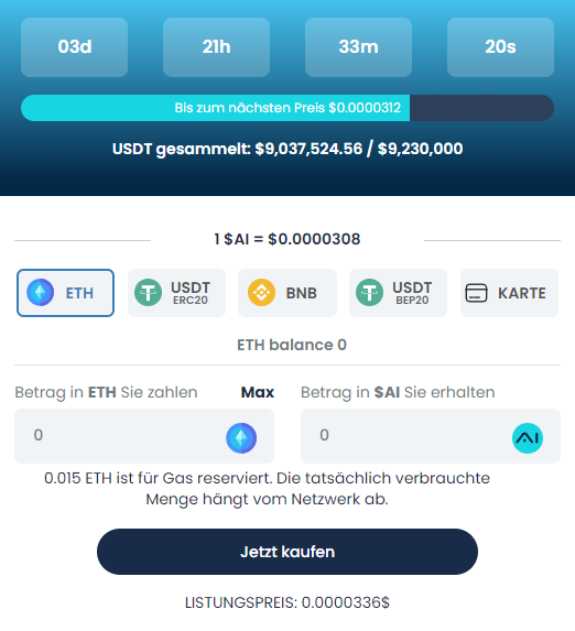 Kaufen Sie $AI Token