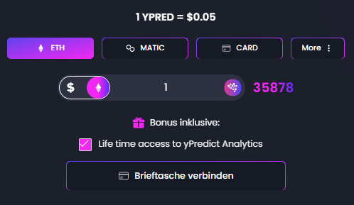Kaufen Sie Krypto für $YPRED
