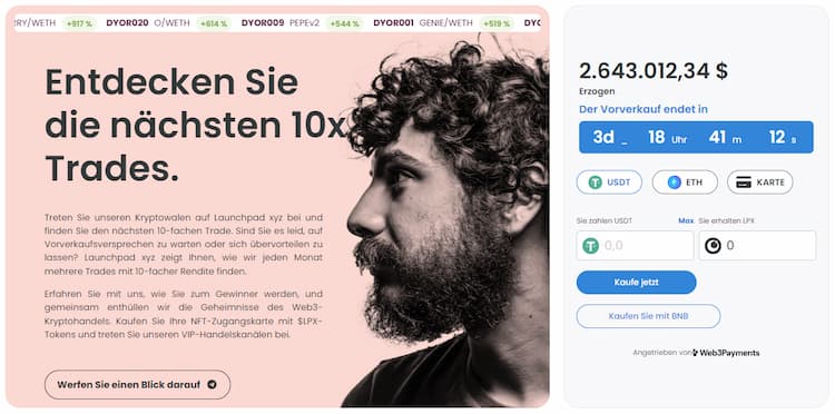 Launchpad XYZ - Günstige Kryptowährung