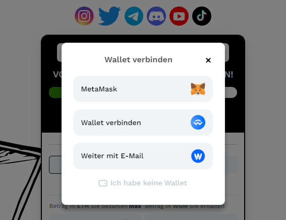 Wall Street Memes Wallet verbinden