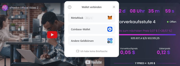 Wallet mit yPredict verbinden