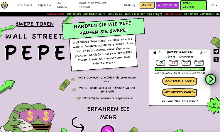 wall street pepe bullrun-krypto