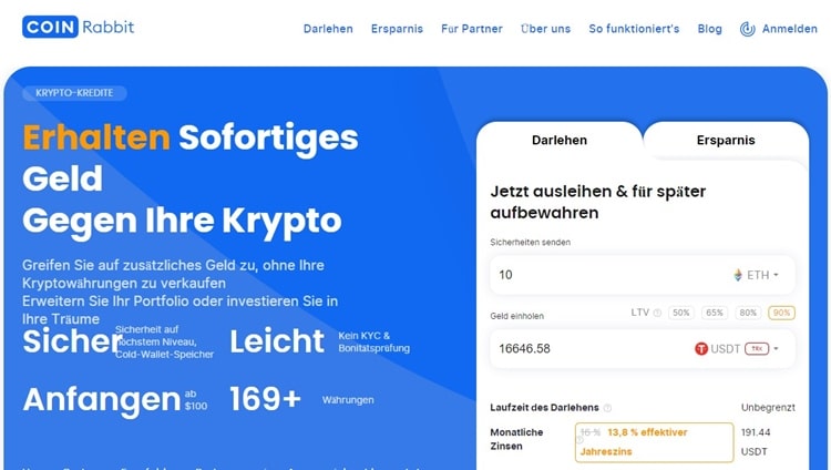 CoinRabbit Krypto Lending