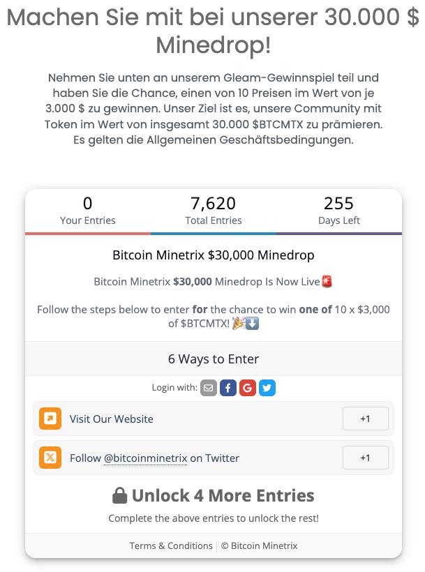 airdrop von bitcoin minetrix