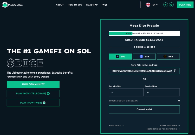 mega dice token web 3.0