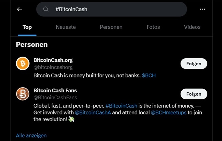 Bitcoin Cash Social Media Signale