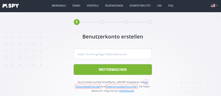 Erstellen Sie Ihr mSpy-Konto