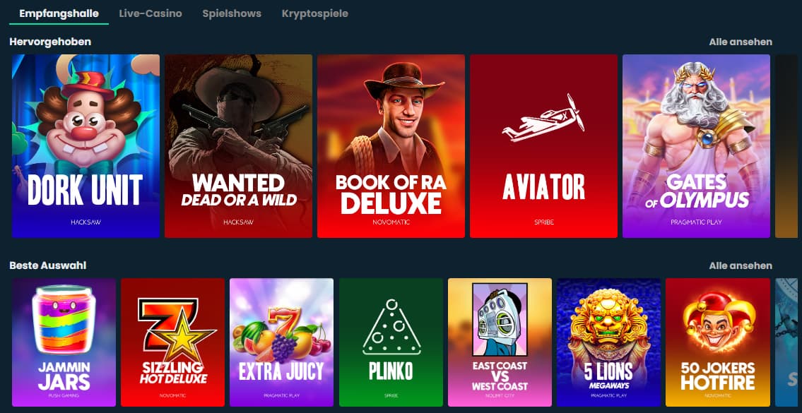 Große Spielauswahl