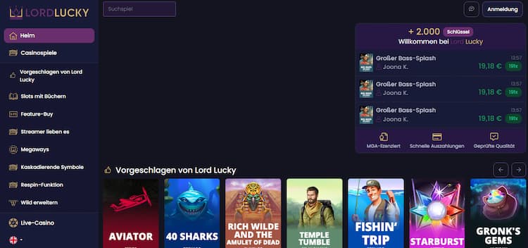 Lord Lucky - Casino ohne OASIS