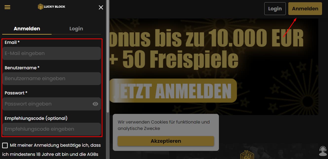 Schneller Anmeldeprozess