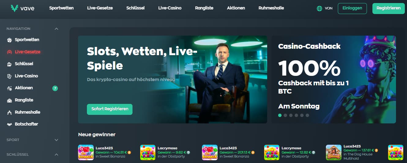 VAVE Bitcoin Casino Österreich
