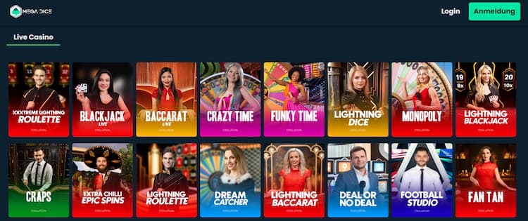 Megadice Live Casino