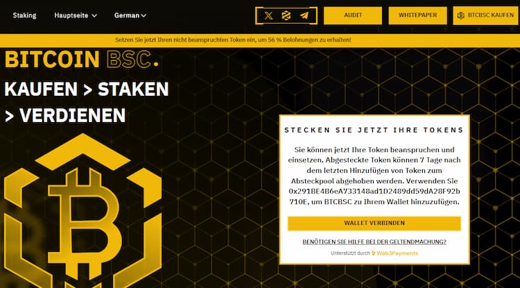 Bitcoin BSC - ETH Staking Plattforme