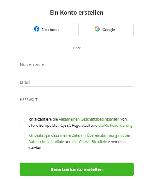 Erstellen Sie ein Konto