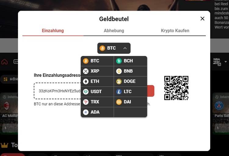 ReelCrypto Ein- und Auszahlungen