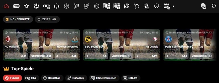 ReelCrypto Sportwettangebot