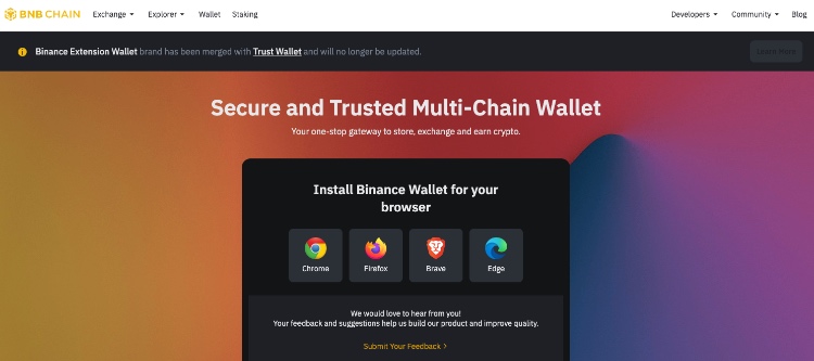 bitcoin wallet von binance
