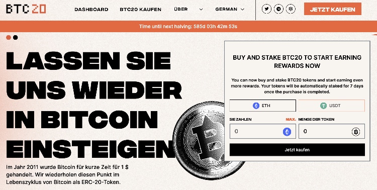 passives einkommen mit btc20