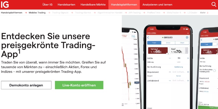 trading app von IG