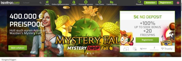 Lapalingo hat zwar keine Slots mit progressiven Jackpots und Live Dealer Spiele