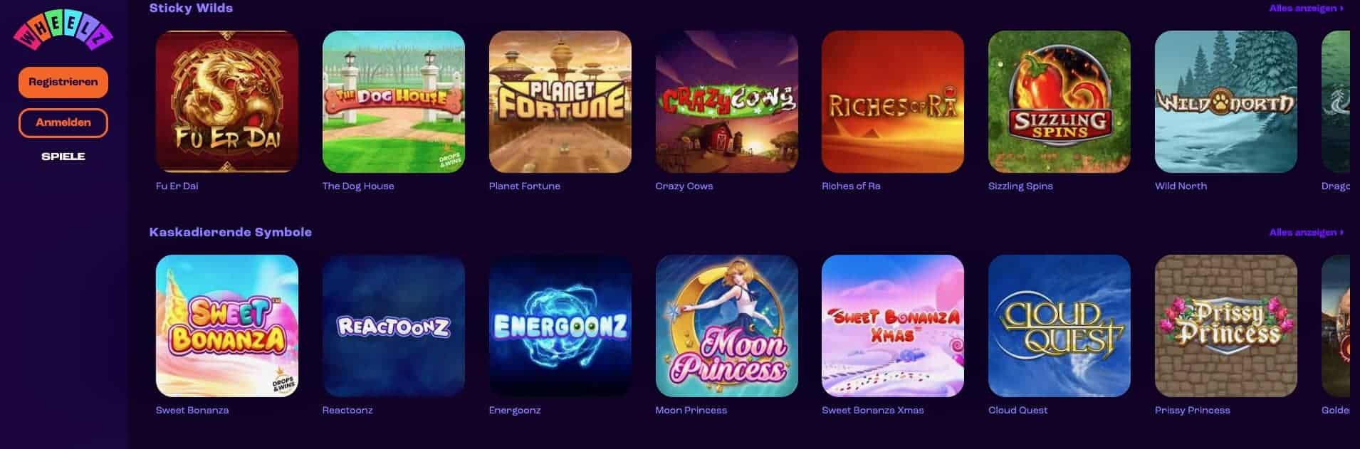 wheelz Casino mit schnellen Auszahlungen 