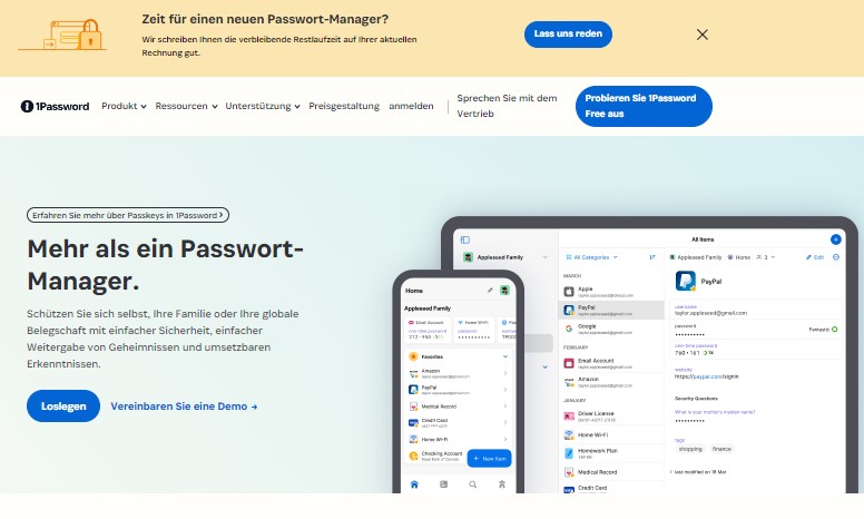 Chrome Passwort Manager - 1Password