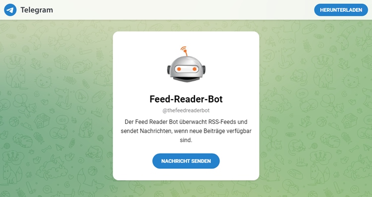 Feed Reader Bot - Sofortige Benachrichtigung, wenn ein neuer interessanter Blog Beitrag erscheint