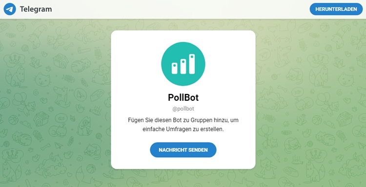 PollBot - Schnell Umfragen zu jedem Telegram-Chat hinzufügen