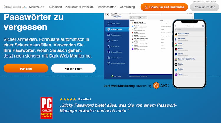 Sticky Password PW Manager für Mac