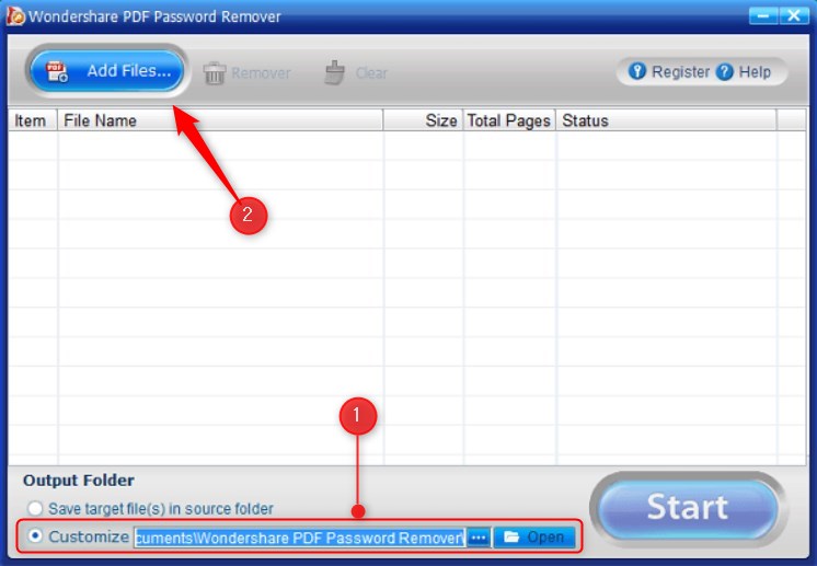 Uploaden von passwortgeschützter Datei bei Wondershare