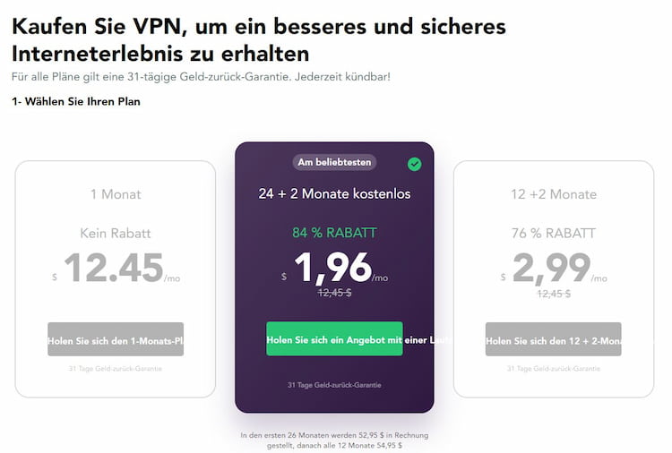 Kosten von PureVPN