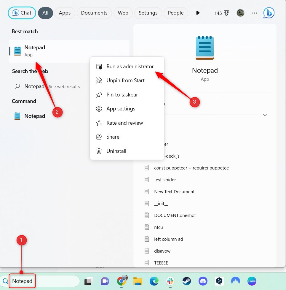 Notepad als Admin öffnen Windows