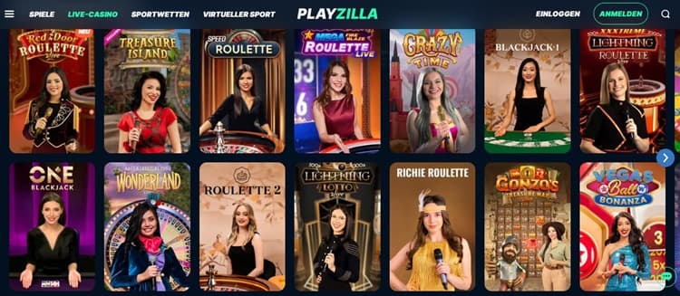 PlayZilla Live-Casino