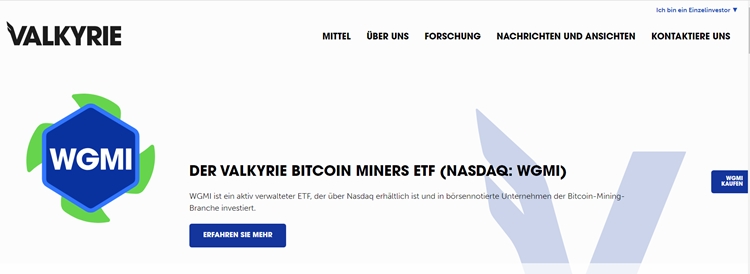 Valkyrie Bitcoin Miners ETF (WGMI)