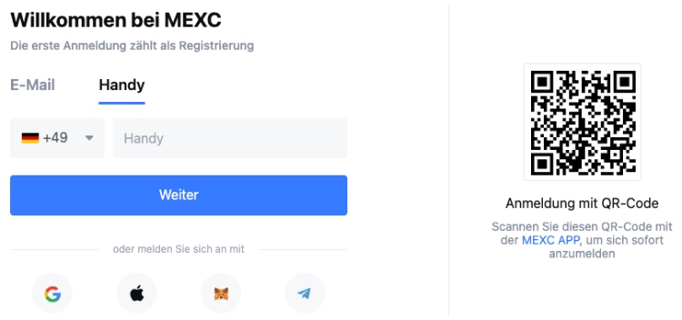 bei mexc anmelden und tether kaufen