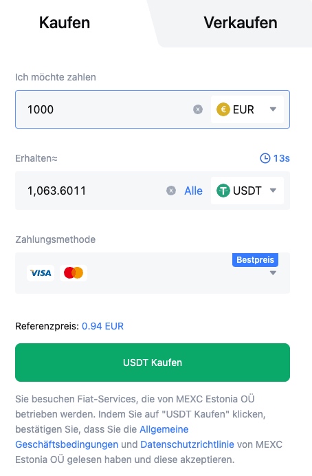 mit mexc usdt kaufen