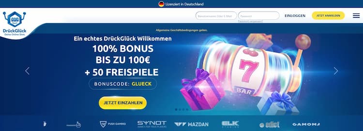 DruckGluck Online Casino mit 5 Euro Einzahlung