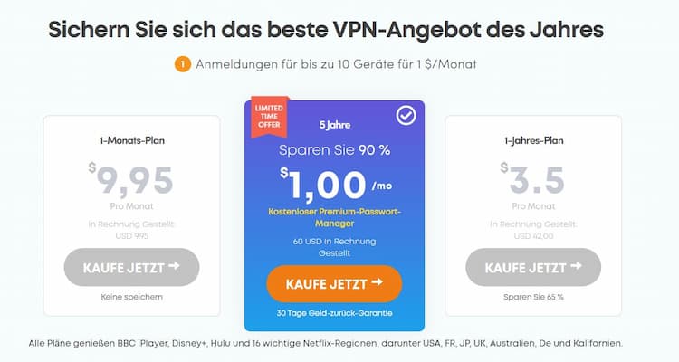 Kosten von Ivacy VPN