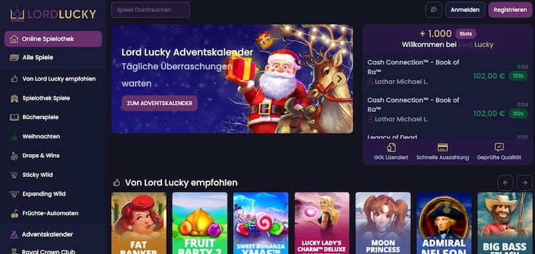 Lord Lucky Online Casino mit Lastschrift