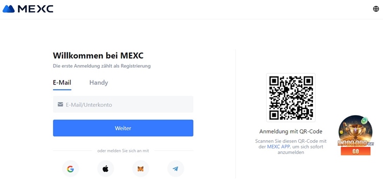 MEXC Konto erstellen