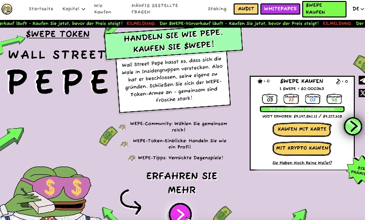 wall street pepe 1000x krypto