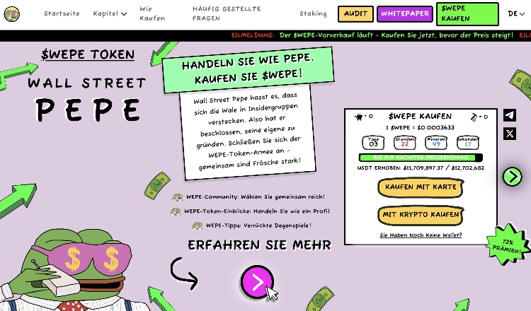walll street pepe krypto geheimtipp